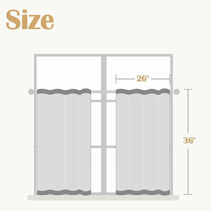 jinchan Nautical Striped Linen Kitchen Curtains 36 Inches Farmhouse Tier Cafe Curtains for Living Room Bathroom Laundry RV Rustic Half Window Light Filtering 2 Panels Green