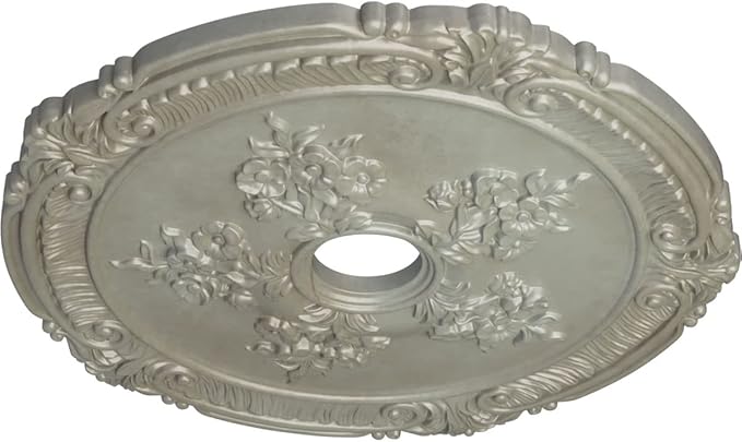Ekena Millwork CM26ATFLS 26" x 3-3/4" x 1-1/2" Attica With Rose Ceiling Medallion, Flash Gold