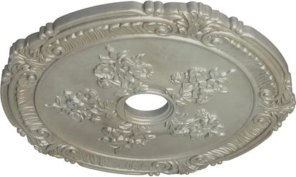 Ekena Millwork CM26ATFLS 26" x 3-3/4" x 1-1/2" Attica With Rose Ceiling Medallion, Flash Gold