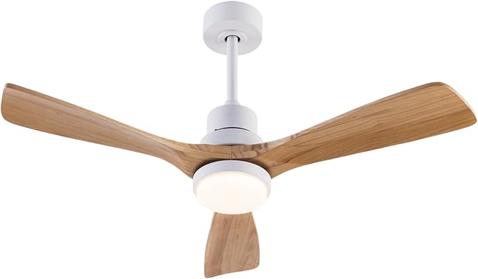 42" Ceiling Fans [with Lighting Remote Control], Indoor Outdoor Modern Wooden Ceiling Fan [with 3 Solid Wood Blades] for Kids' Rooms, bedrooms, Offices and More.…