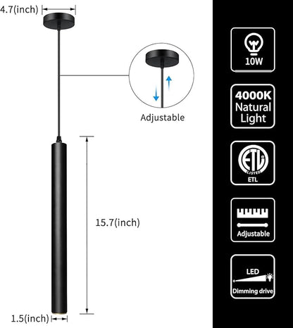 OKELI Modern Pendant Lights 4000K LED Dimmable Pendant Light Fixtures Pendant Lighting for Kitchen Island,Bar,Bedroom, 15.7inch, 10W, ETL, 1Pack