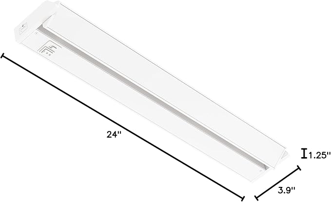 GETINLIGHT 24-inch Swivel LED Under Cabinet Lights, Glass Lens, Selectable White 2700K/4000K/5000K, Dimmable with Wall Dimmers, White Finish, IN-0202-3-WH