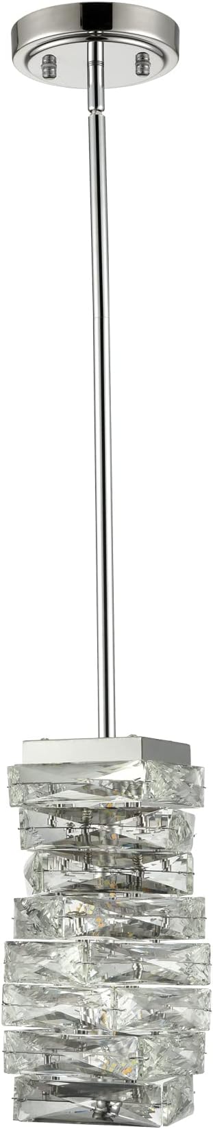 Modern Crystal Pendant Light Bathroom LED Chrome Mini Pendant Lights Kitchen Island, 8W, 4000K, NOT Dimmable
