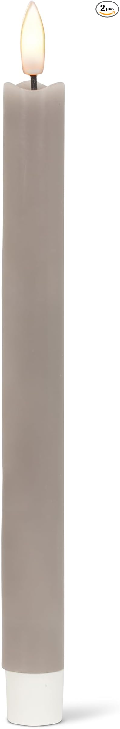 Abbott Collection Wax LED Flameless Taper Candle. Set of 2 - Gray (9.5" H)