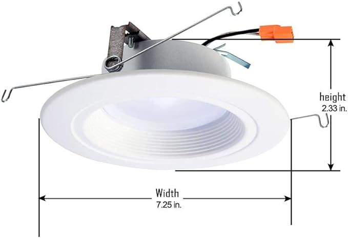 HALO RL 5/6 inch LED Recessed Lighting Integrated Ceiling Light Retrofit Trim at 3000K Soft White RL560WH9930R