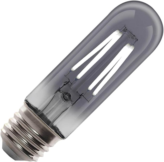 Feit Electric Vintage Exposed Filament Smoke Glass LED T10 with a Medium E26 Base Light Bulb - 25W Equivalent - 10 Year Life - 150 Lumen - 5000K Daylight - Dimmable | Original Vintage