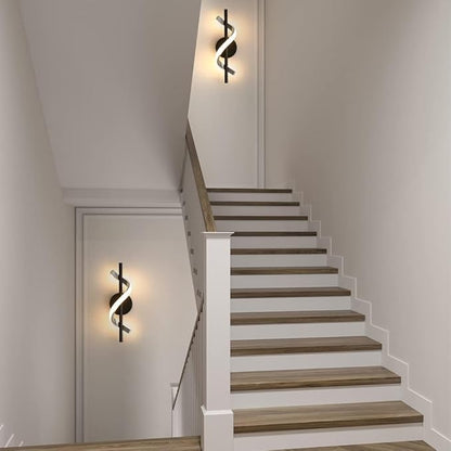 Modern Wall Sconces Set of 2, 9W Hardwired Wall Lighting Fixture Lamps LED Aluminum Wall Lamps for Bedroom Living Room Hallway Hotel Indoor (Warm White)