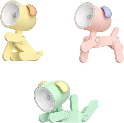 Cute Night Light for Kids, Adorable Mini Led Table Desk Lamp, Decorative Lamp Nightstand, Animal Pet Nightlights, Christmas Decorate Birthday Gifts for Children, Students (Dog 3 Colors)