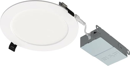 RAB Lighting WFRL-Field-Adjustable Edge-Lit LED Downlight-Canless Wafer Design-Black/White Trim-5CCT Selectable 2700K-5000K-90 CRI-Wet Rated/Dimmable for Modern Ceilings (WFR34-6/BP -12 Pack)
