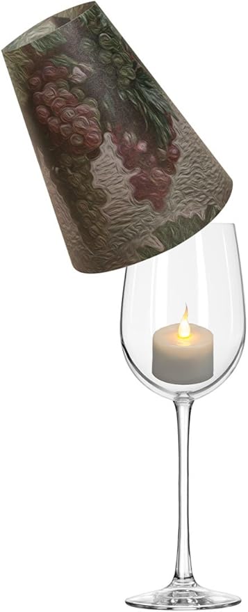 Royal Designs Vellum Tea Light Paper Wine Glass Lampshade, Party Centerpiece, Set of 20, Grape Vine (TLS-1009A-20)