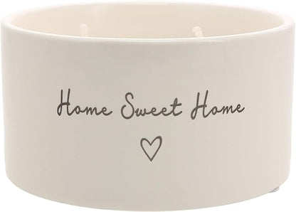 Pavilion Gift Company - Home Sweet Home - 10 oz Soy Wax Ceramic Vessel Candle Housewarming Apartment-Warming Gift Present Neutral Home Decor