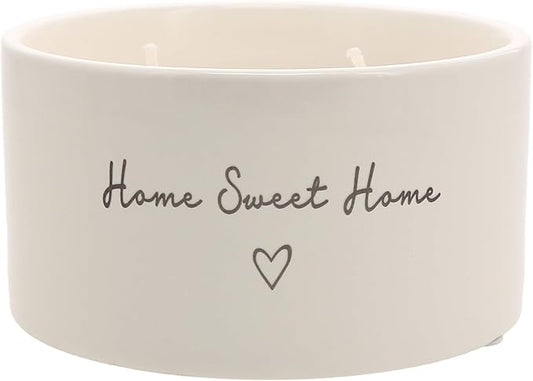 Pavilion Gift Company - Home Sweet Home - 10 oz Soy Wax Ceramic Vessel Candle Housewarming Apartment-Warming Gift Present Neutral Home Decor