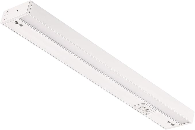 3 Color Level Dimmable LED Under Cabinet Task Lighting with ETL Listed, 3000K/3500K/4000K, Hardwired or Plugged-in, 16 inch 120V 10W 650 Lm, White Finished