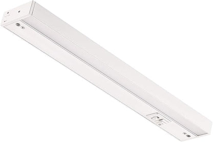 3 Color Level Dimmable LED Under Cabinet Task Lighting with ETL Listed, 3000K/3500K/4000K, Hardwired or Plugged-in, 16 inch 120V 10W 650 Lm, White Finished