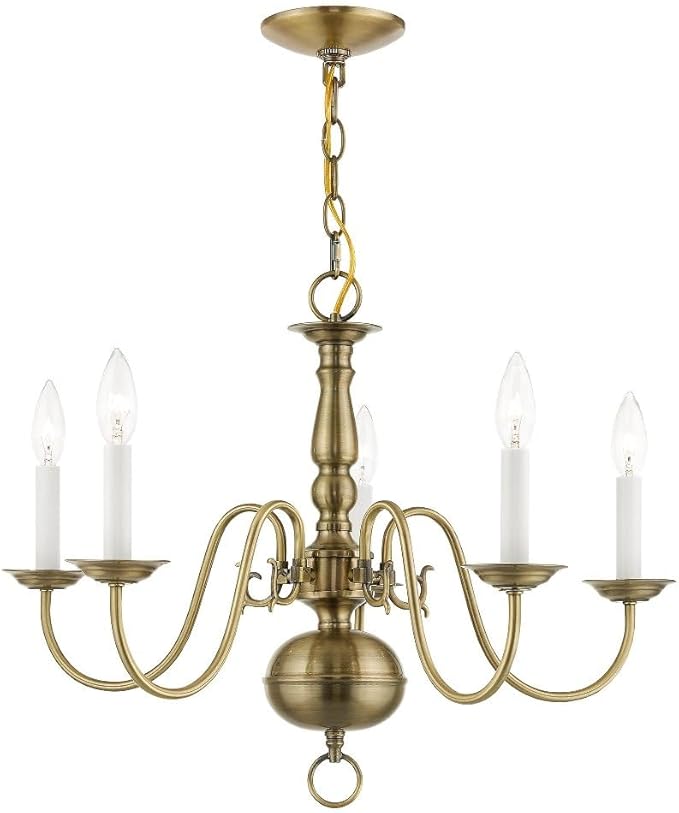 Livex Lighting 5005-91 Williamsburgh Chandelier With No Shades, 18" x 24" x 18", Brushed Nickel