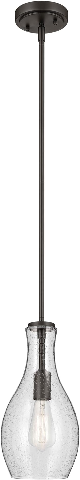 Kichler Everly 13.75" 1 Light Hour Glass Pendant Champagne Glass Olde Bronze