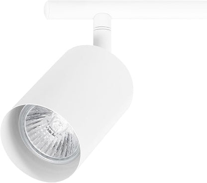 Globe Electric 64000122 47" 6-Light Foldable Track Lighting, Matte White, Cylindrical Shades, Adjustable Pivoting Heads, Modern Ceiling Light Fixture for Kitchen Island, Hallway, or Dining Room