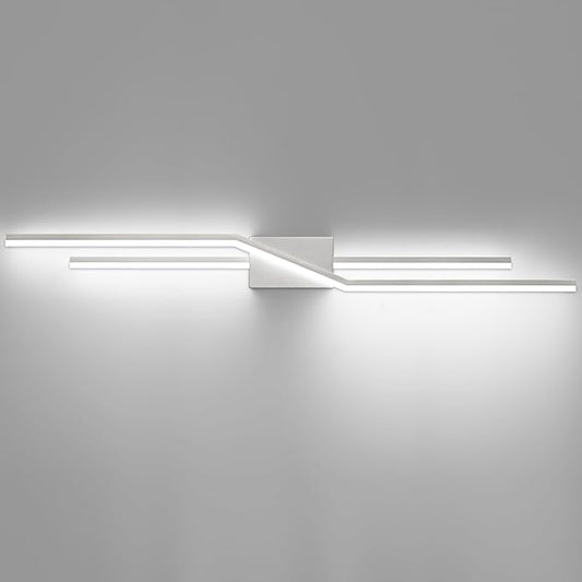 SOLFART Bathroom Vanity Lights Over Mirror 48 Inch Modern Brushed Nickel LED Bathroom Lights Dimmable Wall Light