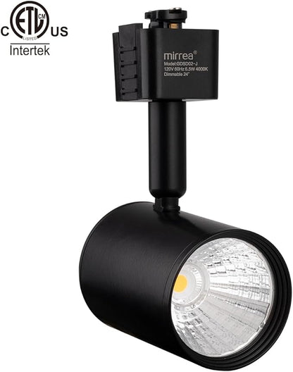 mirrea LED Track Lighting Heads Compatible with Single Circuit J Type Rail Ceiling Spotlight for Accent Task Wall Art Exhibition Lighting 6.5W 4000K Neutral White 24° Black Painted Pack of 12
