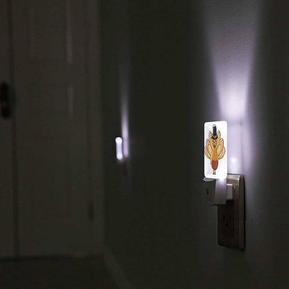 LED Night Light Plug into Wall with Dusk to Dawn Light Sensor White Energy Efficient Thanksgiving Holiday Cartoon Turkey Nightlight for Bedroom Bathroom Hallway Living Room Kitchen