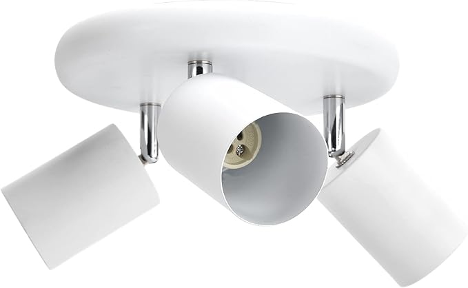 Spotlight Fixture, Adjustable Flexible Rotation Lamp Holder for Showrooms for Living Rooms for Exhibition Halls(Three Round White)