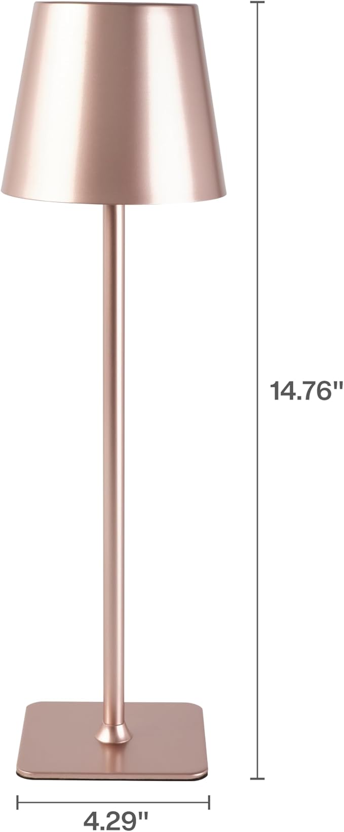Mikasa Rechargeable LED Table Lamp, 15 Inch Cordless Accent Lamp with Touch Control Dimming, 3 Color Temperatures, 5000mAh Battery, Up to 30 Hours Runtime, Pink, Home Decor Lamp for Living Room