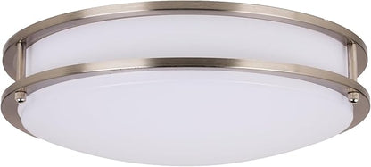 Ripon 14.5 Inch Integrated LED Ceiling Light, Dimmable, Satin Nickel, for Bedroom, Kitchen, Bathroom – Design House, 578641