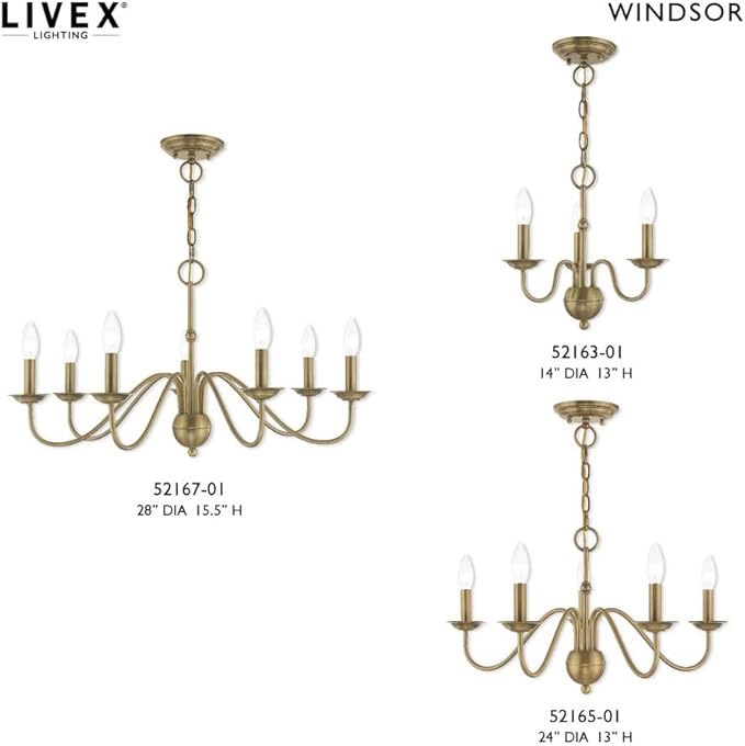 Livex Lighting 7 Lt Polished Brass Chandelier