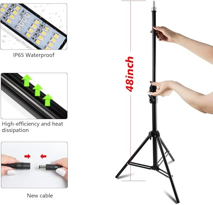 Grow Light with Stand,150W 252 LEDs 6000K Full Spectrum White Floor Lamp UV Plant Lights for Indoor Plants,5 Dimmable Levels & Auto On/Off Timer 4 8 12 Hrs