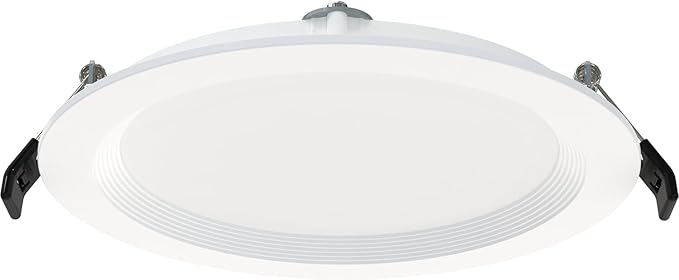 RAB Lighting WFRL-Field-Adjustable Edge-Lit LED Downlight-Canless Wafer Design-Black/White Trim-5CCT Selectable 2700K-5000K-90 CRI-Wet Rated/Dimmable for Modern Ceilings (WFR34-6B/BP - 12 Pack)