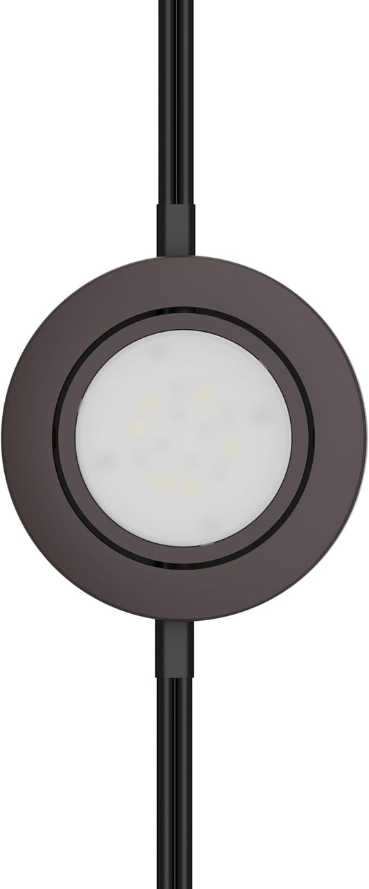 Getinlight LED Puck Lights, 2.75" Metal Housing, Wall-Dimmer Compatible, 2700K Warm White, Bronze Finish, Plug-in or Hardwired, ETL Listed, IN-0107-1-BZ-27