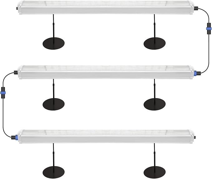 Under Canopy LED Grow Light Bar, 120 Watt, 47-Inch with Power Cord & Extension Cord Connector, for Indoor & Hydroponic Growing, 4-Pack