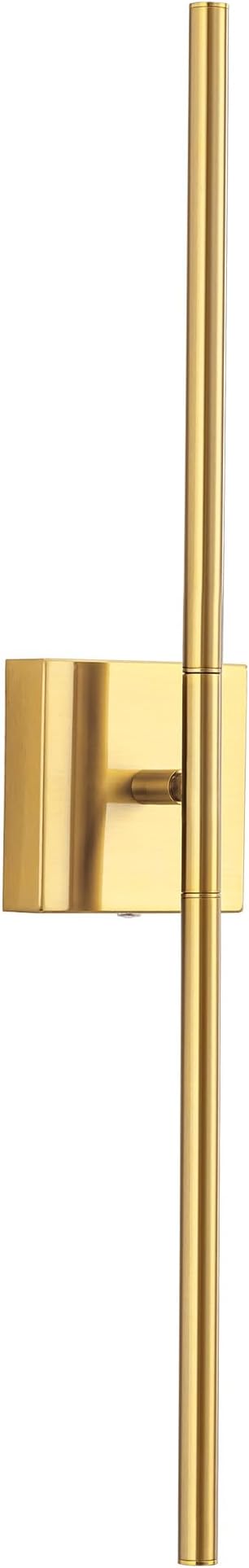 KDG Cordless Wall Sconces with Remote Control, Wireless 5200mAh Rechargeable Battery Operated LED Wall Lamps, 360° Rotate Lightings for Wall Painting, Bedroom, Hallway, Night Light 23.6 inch (Gold)