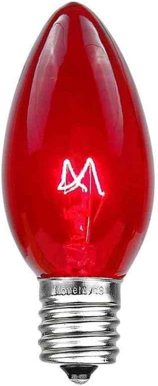 Novelty Lights C9 Red Christmas String Light Set - Outdoor Christmas Light String - Hanging Christmas Lights - Roofline Light String - Outdoor Patio String Lights - Brown Wire - 25 Foot