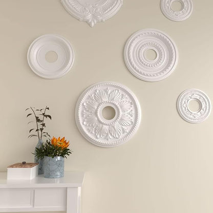 Ekena Millwork CM18ED1 18 1/8-Inch OD x 3 1/2-Inch ID x 2 3/4-Inch Edinburgh Ceiling Medallion