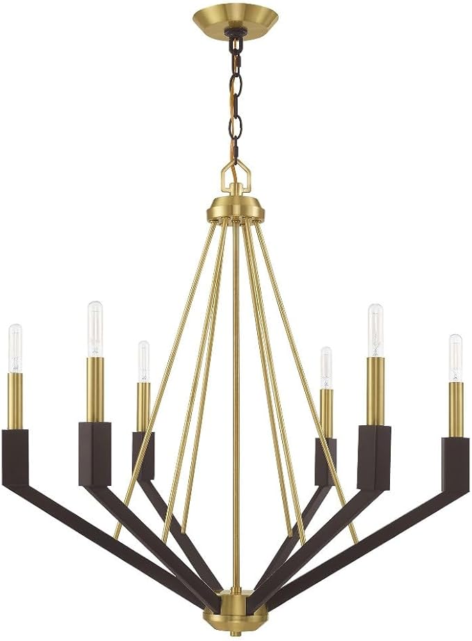 Livex Lighting 6 Lt Brushed Nickel & Black Chandelier