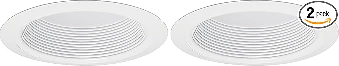 Juno V3034 WWH VuLITE Round Full Baffle Trim, 6 Inch, White (Pack of 2)