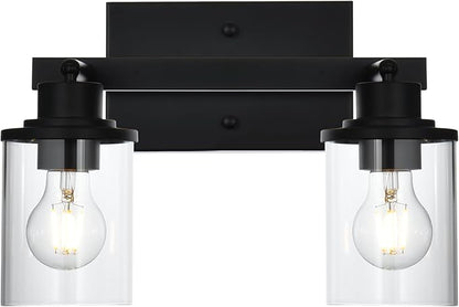 Yaohong 2-Light Kitchen Track Light Fixtures Ceiling Vanity Lights Black, Bathroom Track Lighting Kit with Ajustable Heads, Modern Wall Ceiling Tracking Light for Hallway Shop
