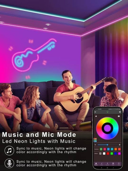 Ledagic 50FT RGB Neon Rope Lights, Outdoor Led Strip Lights Waterproof IP67 with Remote and App Control, Flexible Led Rope Lights, Music Sync Led Lights for Bedroom, Gaming, Outdoors Decor (1 Roll)