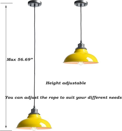 Yellow Pendant Light Vintage Pendant Light Fixture for Kitchen Island Dining Room Bedroom Bar Living Room