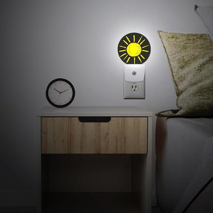 Sun Sunshine Painting Night Light Auto Sensor Led Dusk to Dawn Lamp Home Decor for Men Women