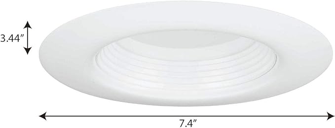 Progress Lighting Intrinsic Recessed LED 8w Baffle Trim for 5/6 inch Housings with 770 lumens, Color Temperature Selectable, White