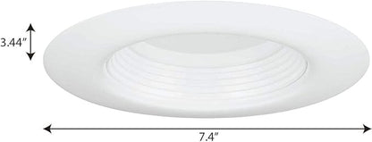 Progress Lighting Intrinsic Recessed LED 8w Baffle Trim for 5/6 inch Housings with 770 lumens, Color Temperature Selectable, White