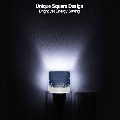 Snowflakes Night Light Plug-into Wall Merry Christmas A Snowy Winter Nightlight Lamp with Dusk to Dawn Sensor, Led Lamp 0.5W Energy Efficient for Home Decor