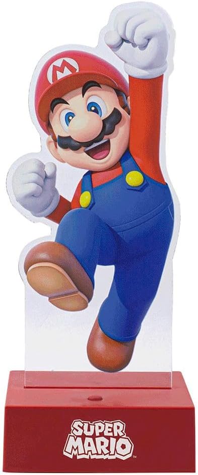 Paladone Super Mario Acrylic Light - Officially Licensed Nintendo, Lamp to Decorate Your Gaming Desk or Night Stand, Bedroom Decor Gamers, Battery Powered
