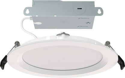 RAB Lighting WFRL-Field-Adjustable Edge-Lit LED Downlight-Canless Wafer Design-Black/White Trim-5CCT Selectable 2700K-5000K-90 CRI-Wet Rated/Dimmable for Modern Ceilings (WFR34-6B/BP - 12 Pack)