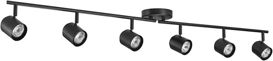 GLOBE Electric 64000167 47" 6-Light Foldable Track Lighting, Matte Black, Pivoting Track Heads, Ceiling Light, Home Improvement