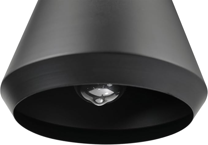 Globe Electric Harvey 1-Light Pendant Lighting, Matte Black, Black Fabric Cord, Bulb Not Included