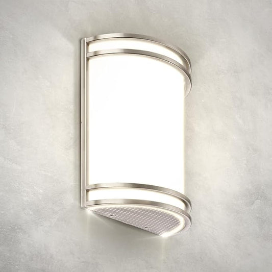 ASD LED Indoor Wall Mount Light Fixture - 10 Inch 15W Modern Interior Brushed Nickel Dimmable Wall Sconce Light - ETL 3000K 4000K 5000K Adjustable - Hallway, Bedroom LED Wall Lights