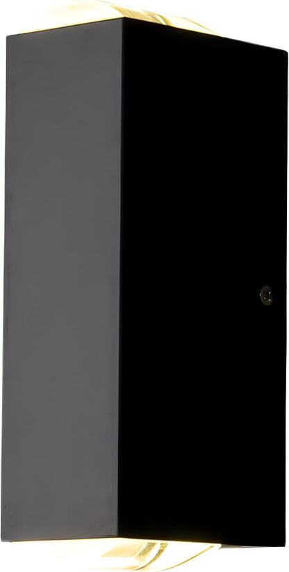 Bofea-Outdoor Waterproof Wall Sconce Black Aluminum Construction with Dual Up/Down LED Lights Black Wall Sconces Outside Wall Lights Ideal for Patio, Garden and Porch Lighting(Three Beams Up And Down)